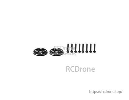 T-Motor VZ27x11 propeller flange mount hardware with two round adapter plates and eight bolts