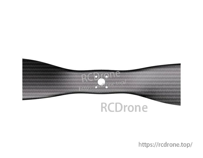 T-Motor VZ27x11 matte carbon fiber propeller with flange-mount hub and multiple bolt holes