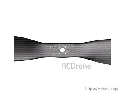 T-Motor VZ27x11 matte carbon fiber propeller with flange-mount hub and multiple bolt holes