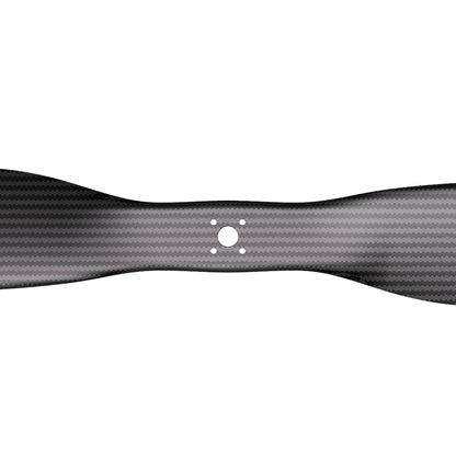Close-up of T-Motor carbon fiber VTOL propeller hub with center bore and four flange mount bolt holes