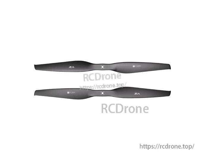 Pair of T-Motor VZ29x11 matte carbon fiber VTOL propeller blades with central flange mount holes