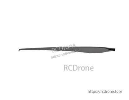 Side profile of a matte black T-Motor VZ29x11 29x11in carbon fiber VTOL propeller blade
