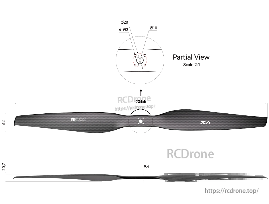 VZ29x9.5 technical drawing