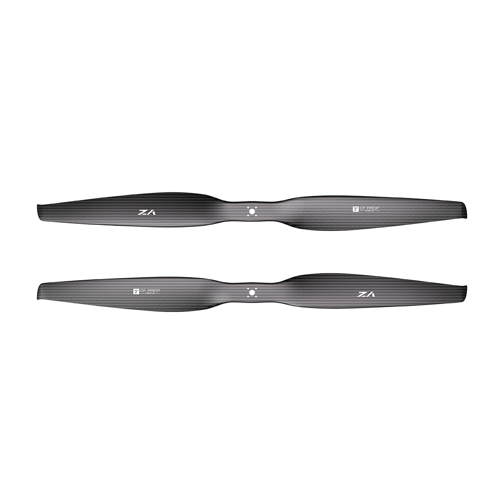 T-Motor VZ30x12 30in VTOL Propeller, T-Motor VZ30x12 carbon fiber VTOL propeller blades with center mounting holes, front and back views