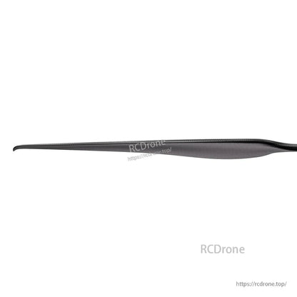 Side profile of a matte carbon 32-inch VTOL propeller blade with a slim airfoil shape