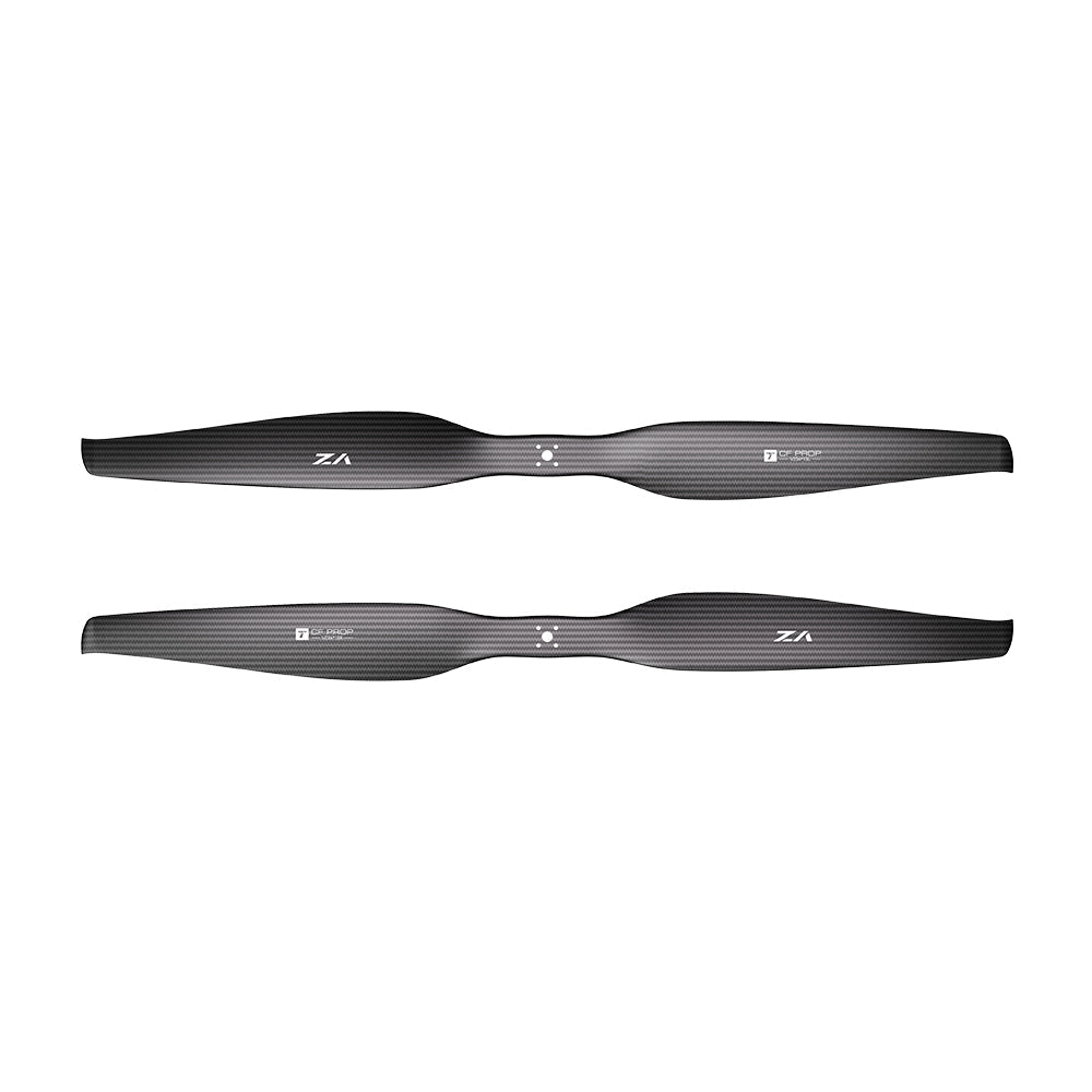 Pair of T-Motor VZ34x13 matte carbon fiber VTOL propeller blades with central flange mount hole pattern