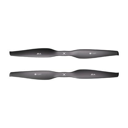 Pair of T-Motor VZ34x13 matte carbon fiber VTOL propeller blades with central flange mount hole pattern