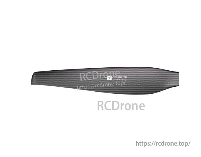 T-Motor VZ34x13 matte carbon fiber VTOL propeller blade with carbon weave finish and center hub area