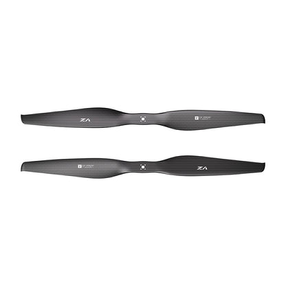 Pair of T-Motor VZ40x16.1 40.1in matte carbon fiber VTOL propellers with central flange-mount hub holes