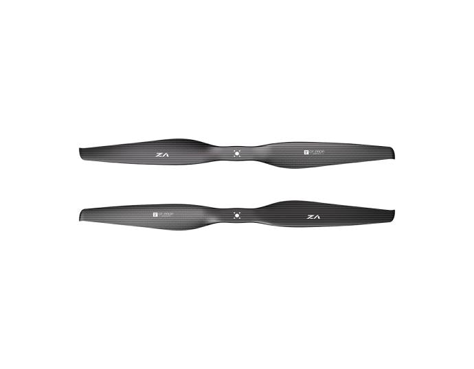 Pair of T-Motor VZ40x16.1 matte carbon fiber composite VTOL propellers with flange mount hub holes
