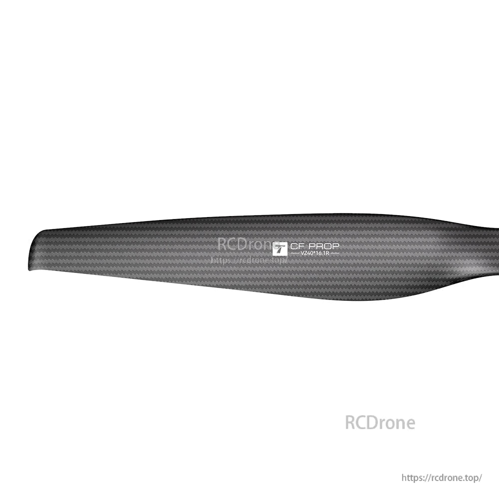 T-Motor CF PROP VZ40-16.1R matte carbon fiber composite VTOL propeller blade with carbon weave finish