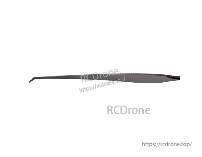 T-Motor VZ42x16.5 VTOL Propeller, Side profile of a T-Motor VZ42x16.5 carbon fiber VTOL propeller blade with tapered tip