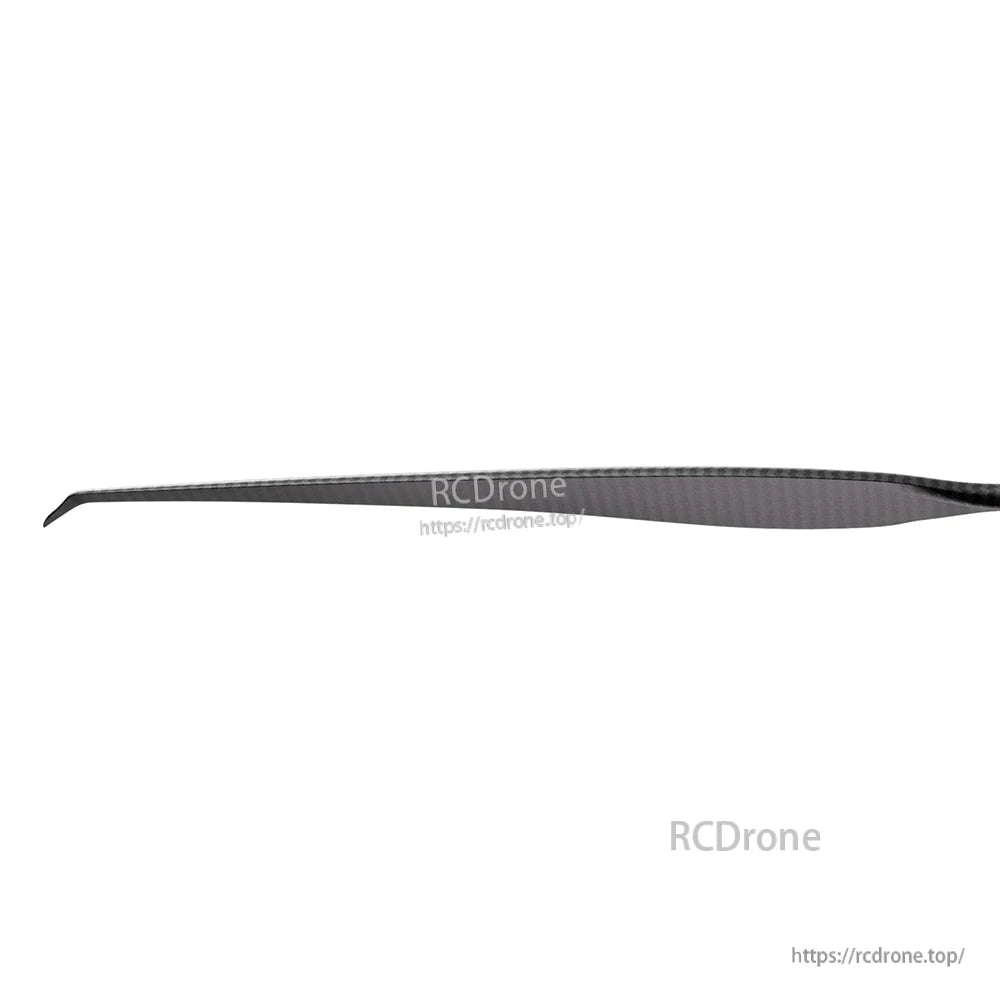 Side profile of T-Motor VZ42x16.5 VTOL propeller blade with carbon fiber-style finish