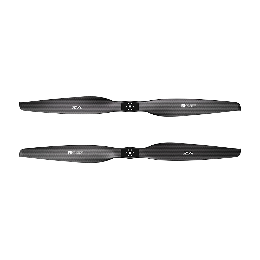 Pair of T-Motor VZ45x18 45x18in carbon fiber VTOL propellers with matte finish and flange mount hub