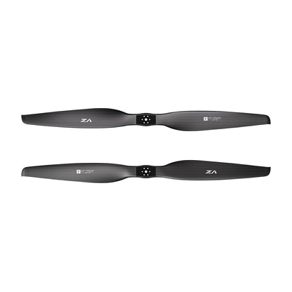 Pair of T-Motor VZ45x18 45x18in carbon fiber VTOL propellers with matte finish and flange mount hub