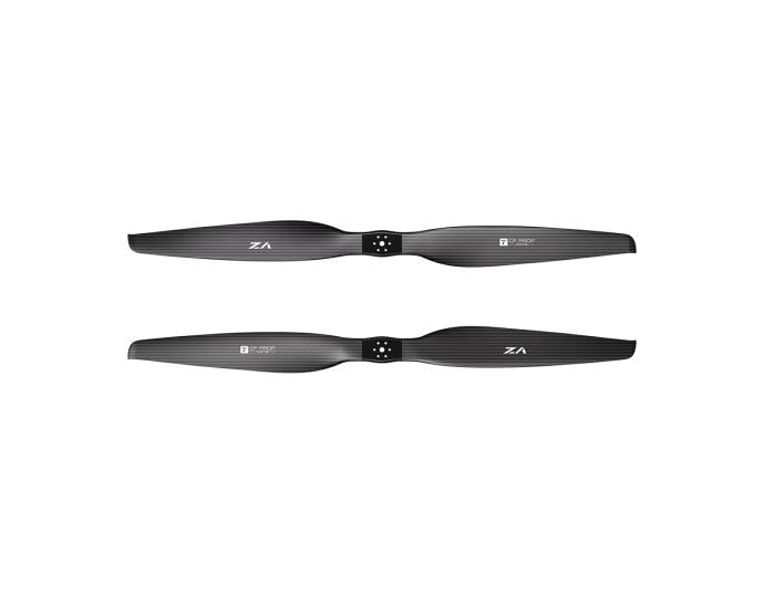 Pair of T-Motor VZ45x18 45x18in carbon fiber VTOL propellers with matte finish and flange-mount hub