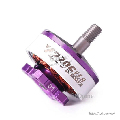 T-Motor GB2206 V3.0 brushless motor KV1750 with purple base and threaded shaft