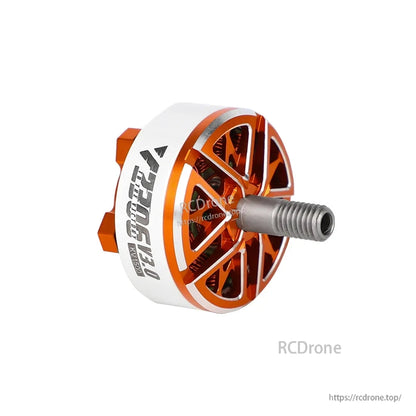 T-Motor Antigravity U8 II brushless motor in orange and silver with threaded shaft, KV150 marking