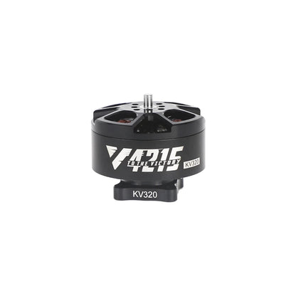 T-Motor F40TC brushless drone motor with black housing, exposed shaft, and KV320 marking