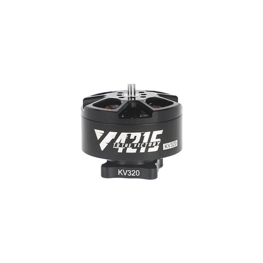 T-Motor F40TC brushless drone motor with black housing, exposed shaft, and KV320 marking