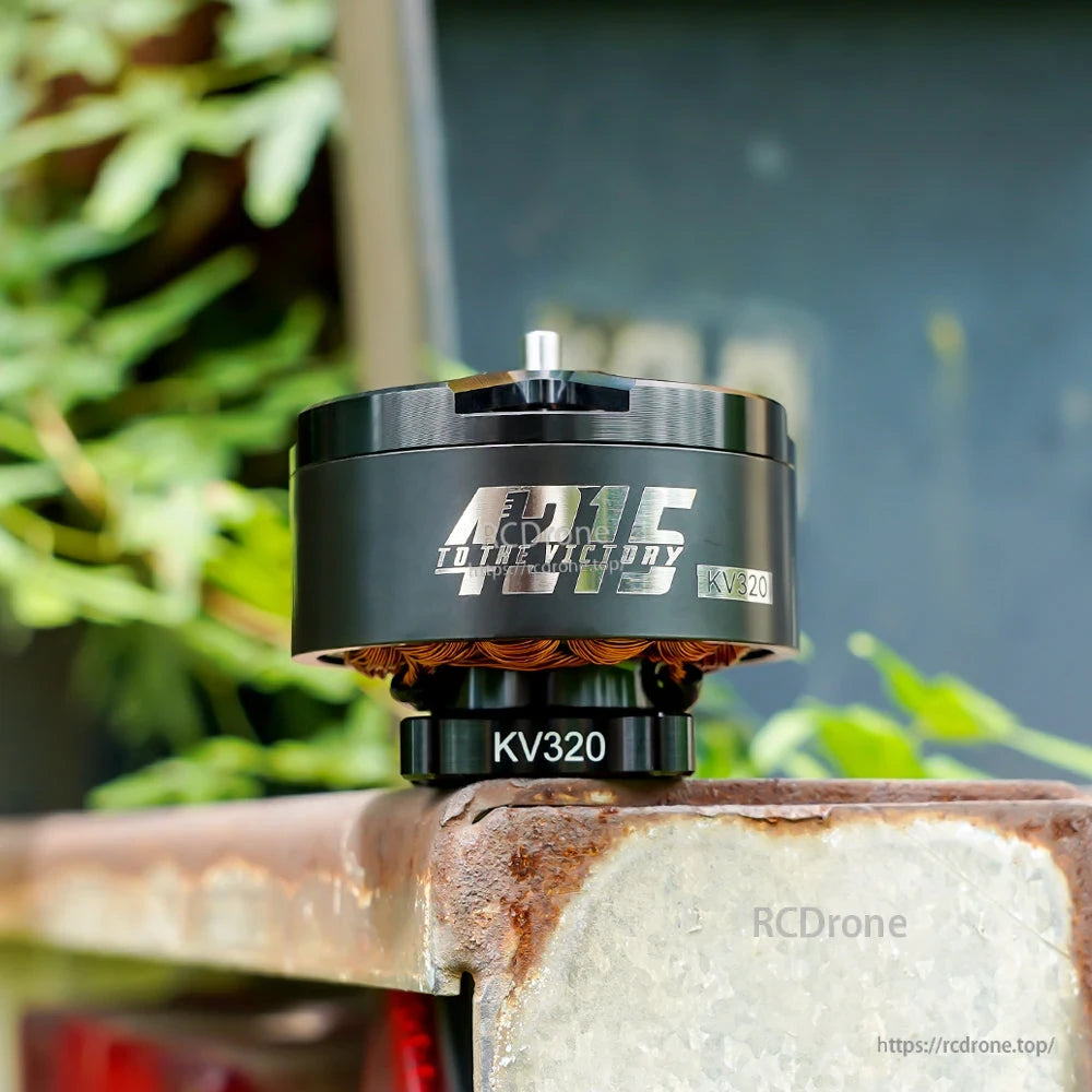 T-Motor 4120 brushless drone motor with KV320 marking, black housing and exposed copper windings