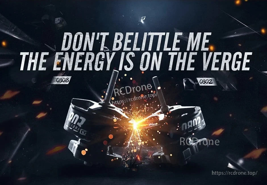 T-Motor micro brushless drone motors labeled 0802 and 0803 in a dramatic promotional banner