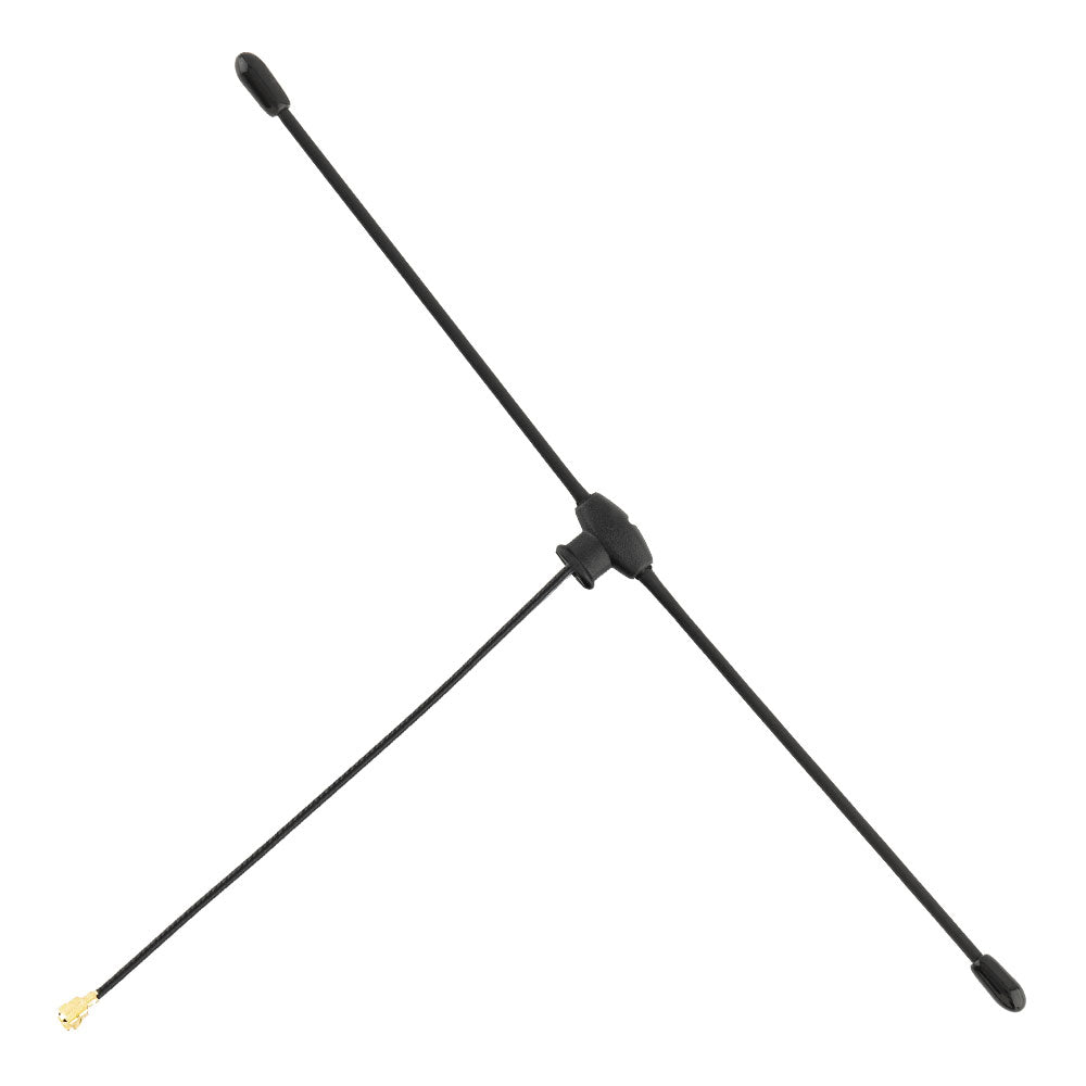 RadioMaster UFL 915/868MHz T antenna with UFL connector lead and dual black antenna arms