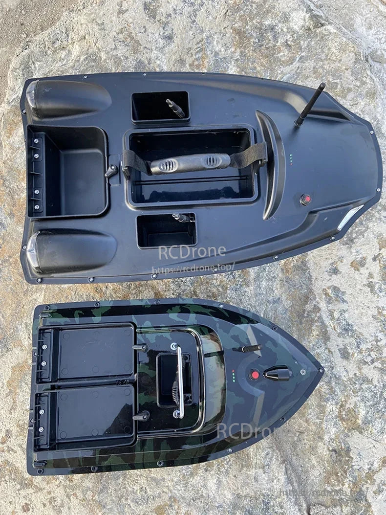 T888 GPS RC Boat, Boat with dual motors and twin propellers for river, lake, and coastal use during day and night with LED headlights.