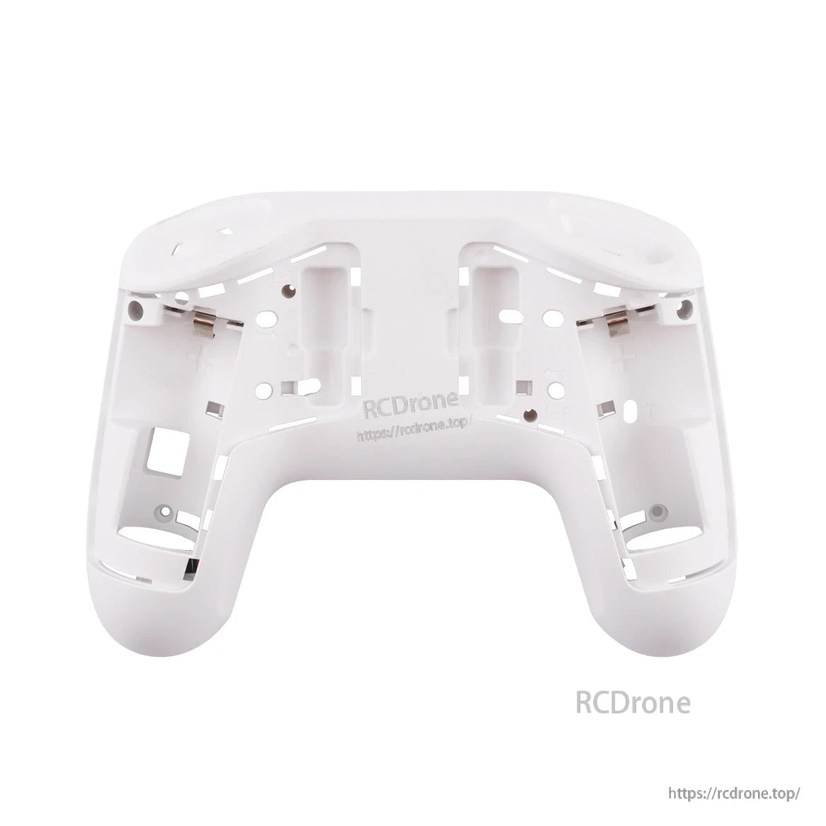 White T8L radio case inner shell view showing internal structure, cutouts, and mounting points