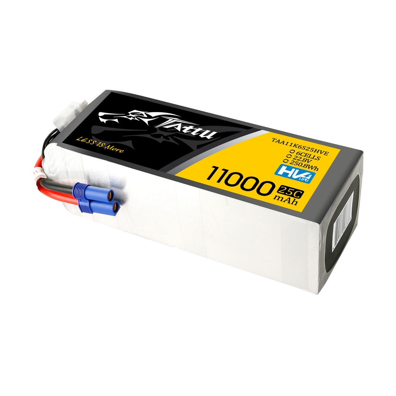 Tattu G-Tech 6S 11000mAh 22.8V 25C Lipo Battery, Portable power pack for drones, containing a 11000mAh battery with multiple plug options.