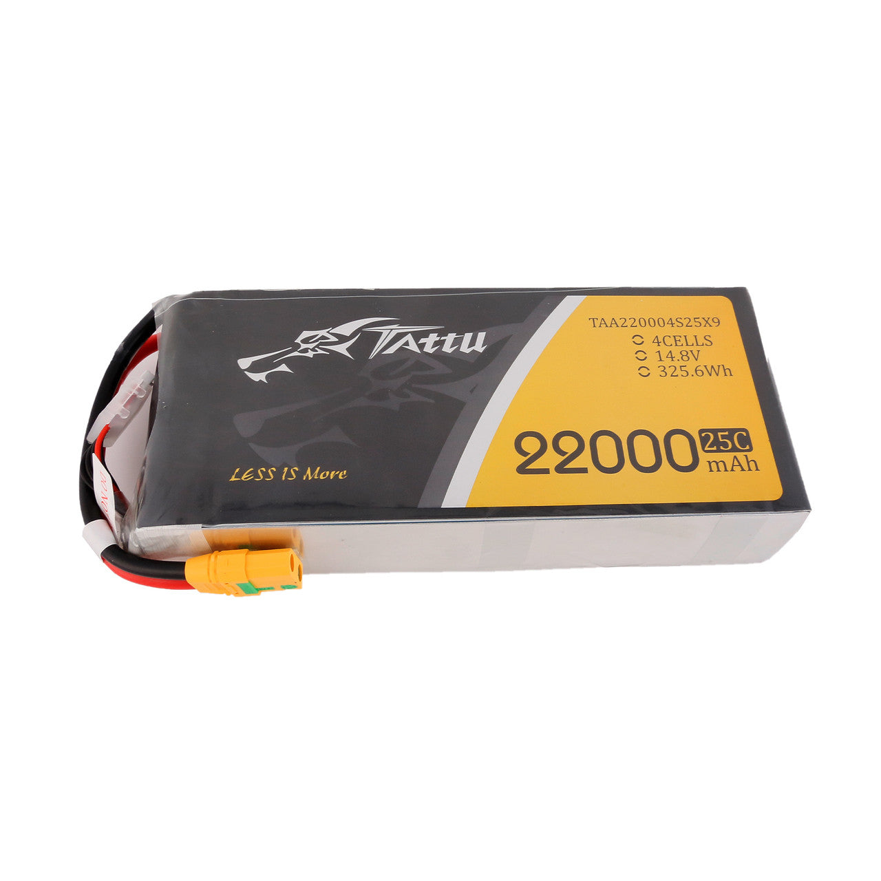 Tattu G-Tech 4S 22000mAh 14.8V 25C Lipo Battery, Large-capacity LiPo battery for drones with 22,000mAh power and XT90-S connector.