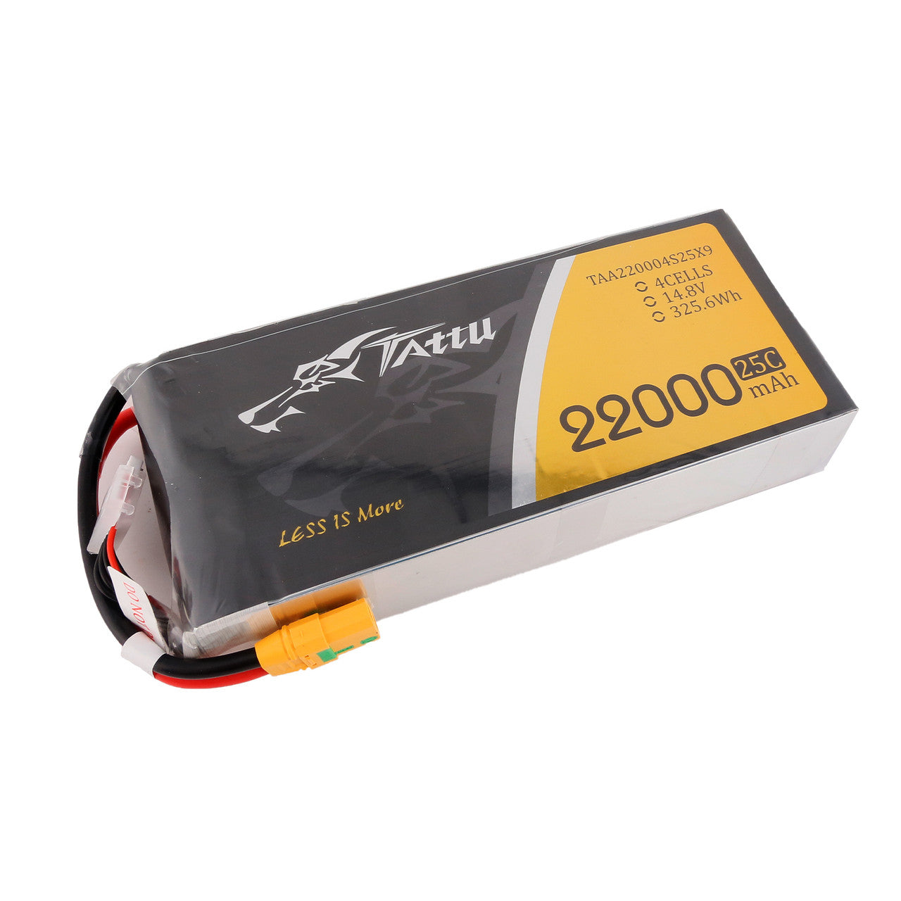 Tattu G-Tech 4S 22000mAh 14.8V 25C Lipo Battery, High-capacity rechargeable LiPo battery with XT90-S plug for drones.