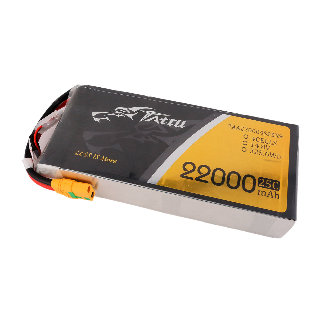 Tattu G-Tech 4S 22000mAh 14.8V 25C Lipo Battery, High-capacity Li-ion battery with 22,000mAh power and XT90-S plug for drone use.
