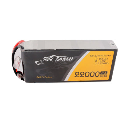 Tattu G-Tech 4S 22000mAh 14.8V 25C Lipo Battery, Lithium-ion battery with high capacity, voltage, and discharge rate for unmanned aerial vehicle (UAV) use.