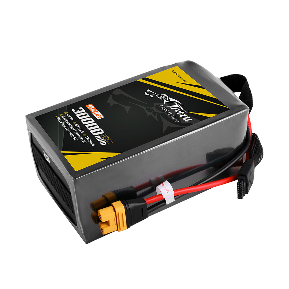 Tattu 44.4V 12S LiPo Battery, Battery features high energy density with 284.62Wh/kg, ideal for applications requiring efficient power and reduced weight.