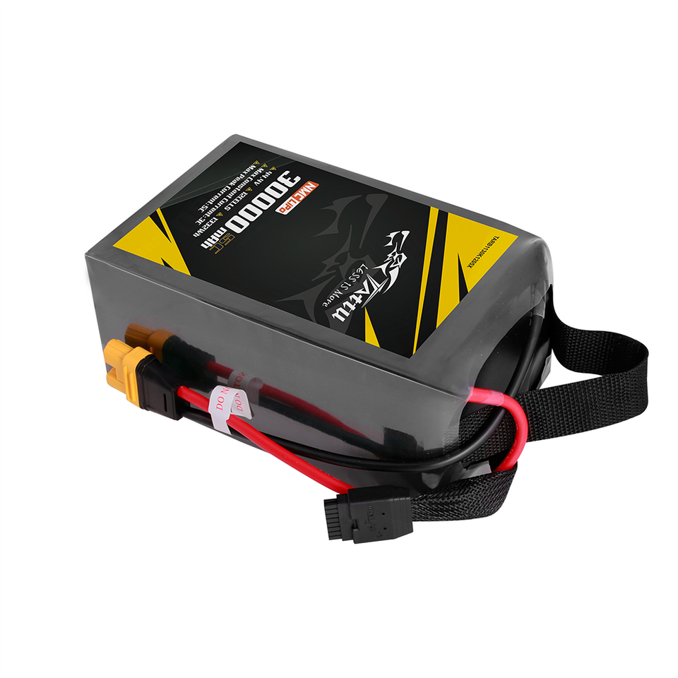 Tattu 44.4V 12S LiPo Battery, Tattu battery features semi-solid design, reliable power for demanding apps, efficient charging and robust construction.