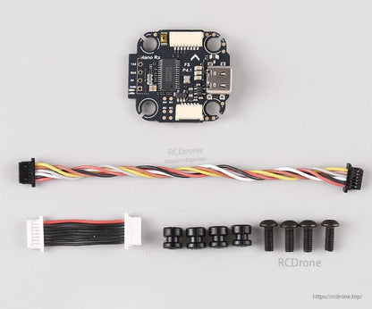 Flight controller kit with wiring harnesses, rubber mounts, and mounting screws