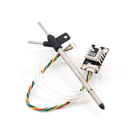 TBS ASI2C Digital AirSpeed Sensor kit with pitot tube, tubing, mounting bracket and wiring