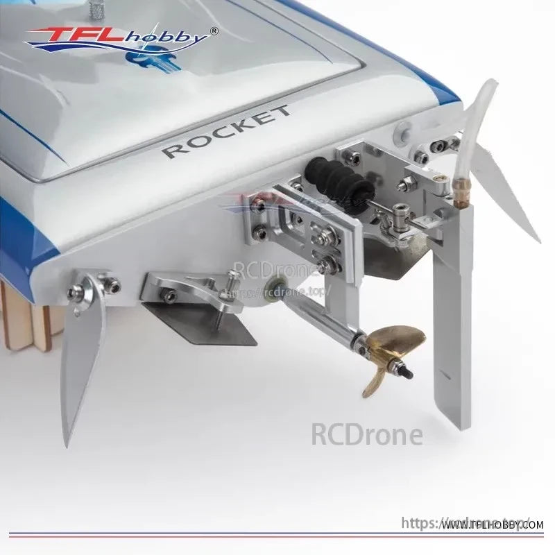 TFL 1111 Fiberglass RC Boat, Fiberglass RC boat with V-hull design and brushless motor, almost ready to run.