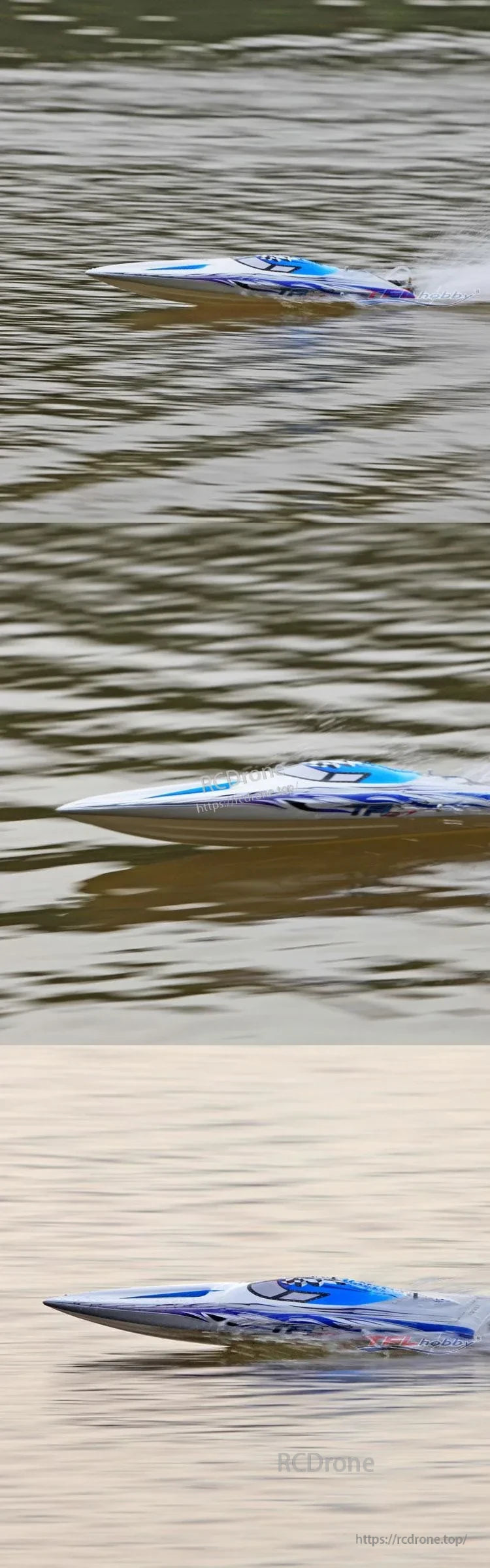 TFL 1111 Fiberglass RC Boat, Hardware set includes transmission shaft, shaft bracket, rudder, water pressure plate, water jet, and copper propeller.