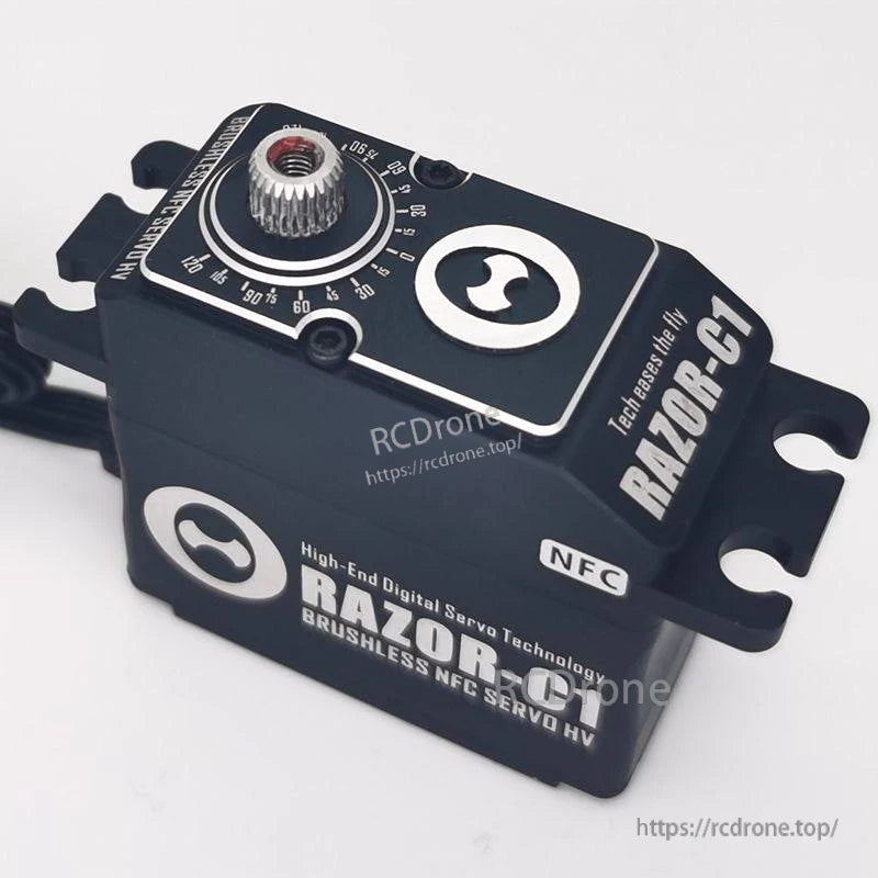 THETA Razor-C1 NFC HV Standard Brushless Servo, THETA Razor-C1 NFC HV brushless digital servo with metal spline output shaft and angle scale top plate