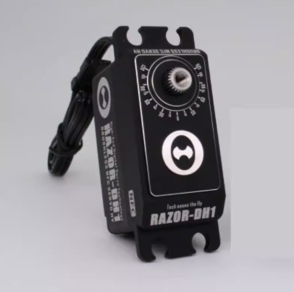 THETA Razor-DH1 low profile brushless servo with output spline, angle scale dial and attached lead wire