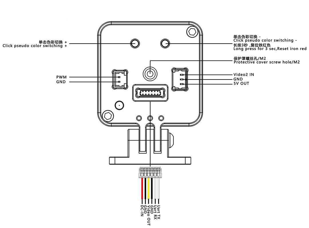 Tarot 256 Infrared Thermal Imaging Camera - 256x192 25HZ 7mm F1.0 Lens 24.8x18.7° FOV 12um 780mW 892M Extend Visible Light AV Dual Light Camera TL300M8 9 Tarot 256 Infrared Thermal Imaging Camera, @0tw1 arbpseudo color switching Click pseudo color switching K131