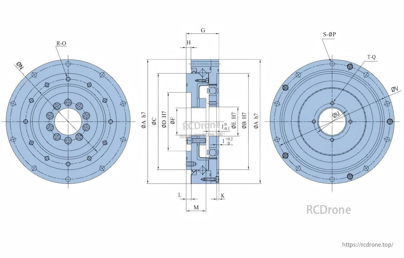The TLIBOT FHS-AH 14 robot motor is a precision drive module with selectable reduction ratios.