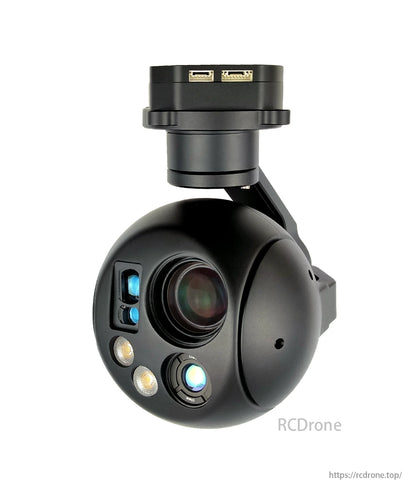 TOPOTEK KHY10A613D15N Dördü Bir Arada Drone Gimbal Kamera - 90X Zoom Kamera, 13mm Lens 640x512 Termal Görüntüleme, 1500M Lazer Mesafe Ölçer