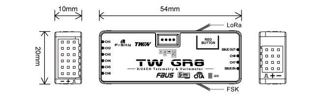 FrSky TW GR8 Receiver, set the TW GR8 to use FBUS protocol in the ETHOS system