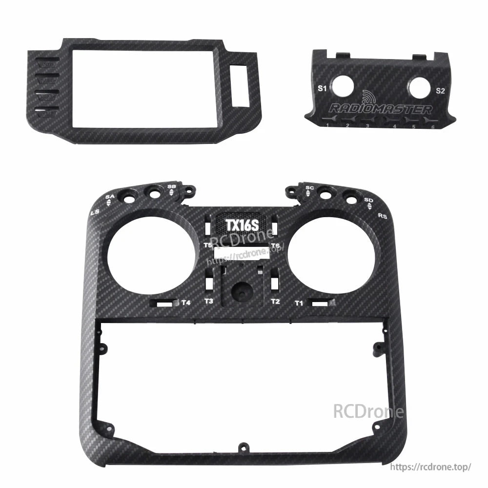 TX16S Faceplate Set for TX16S Transmitter Front Panel Replacement, carbon-fiber style pieces