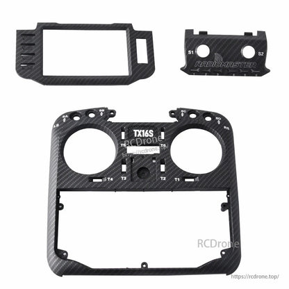 TX16S Faceplate Set for TX16S Transmitter Front Panel Replacement, carbon-fiber style pieces