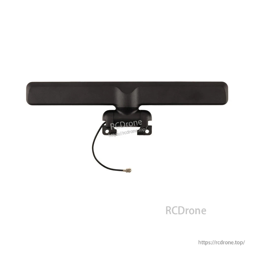 Black bar-style radio controller antenna with mounting base and coax pigtail, RCDone watermark