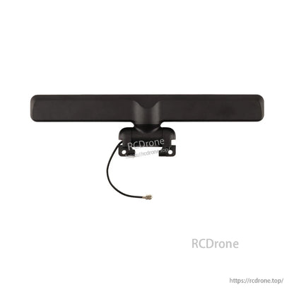 Black bar-style radio controller antenna with mounting base and coax pigtail, RCDone watermark